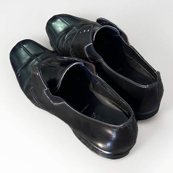 Vintage Prada US 13 Black Leather Oxford Shoes Sleek Minimalist Classic Square main image 8